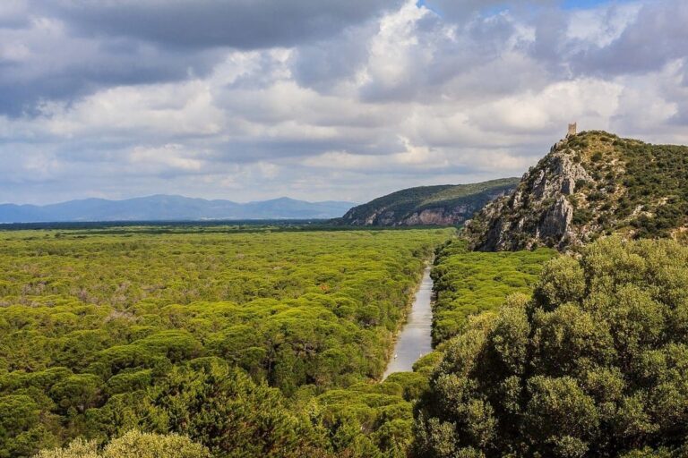Wetlands and hills in Maremma Natural Park