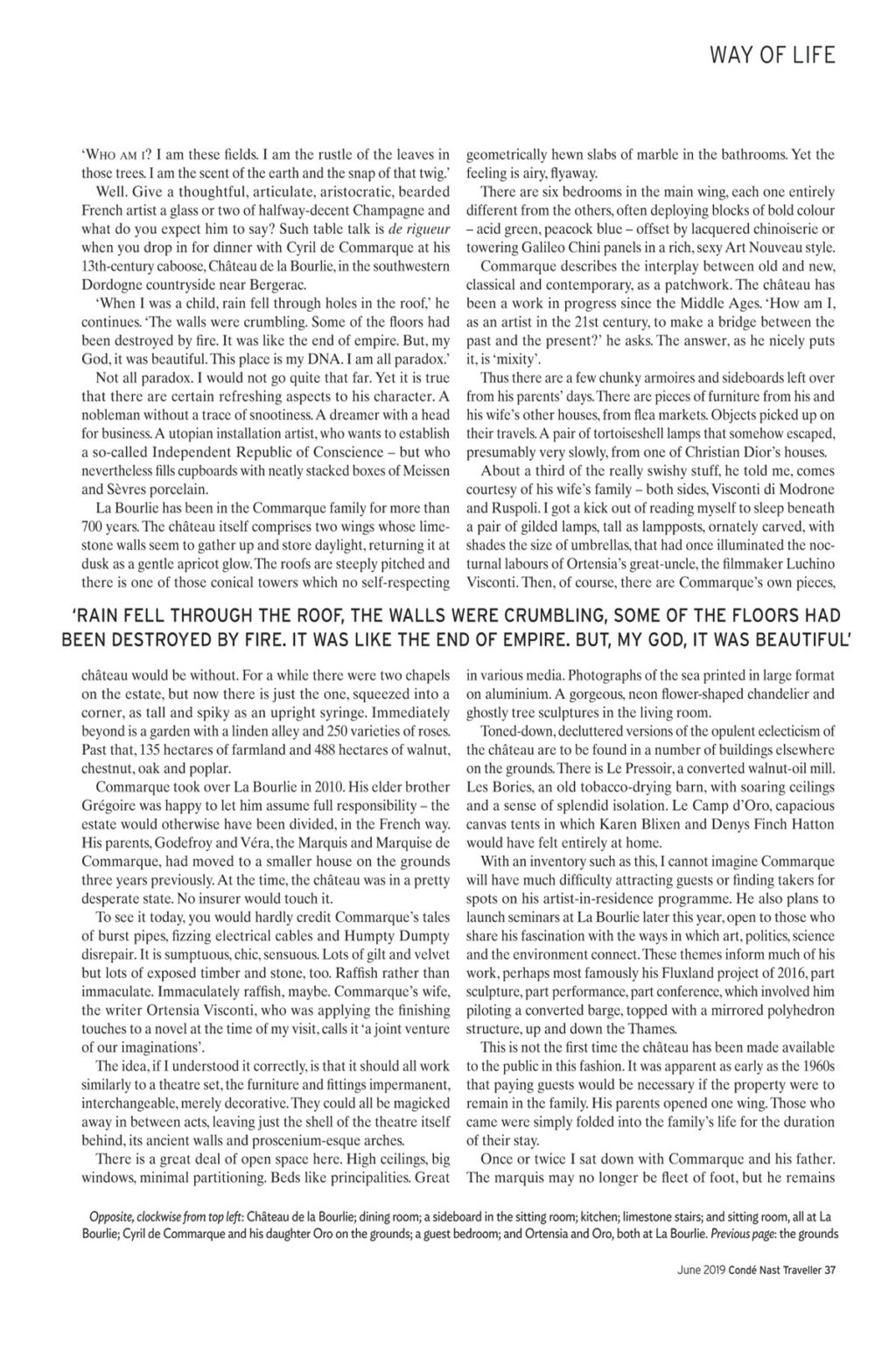 Text excerpt from an article discussing the impact of fire and rain on historical architecture, highlighting the beauty amidst destruction and the emotional responses of witnesses. | Only on SopranoVillas