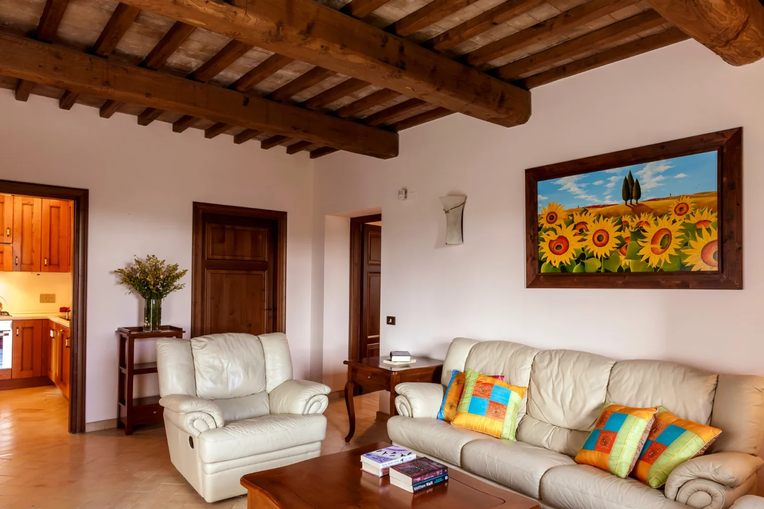 Bisenzio_Historic_Tower_Cozy_Living_Room_Leather_Sofas.webp | Only on SopranoVillas