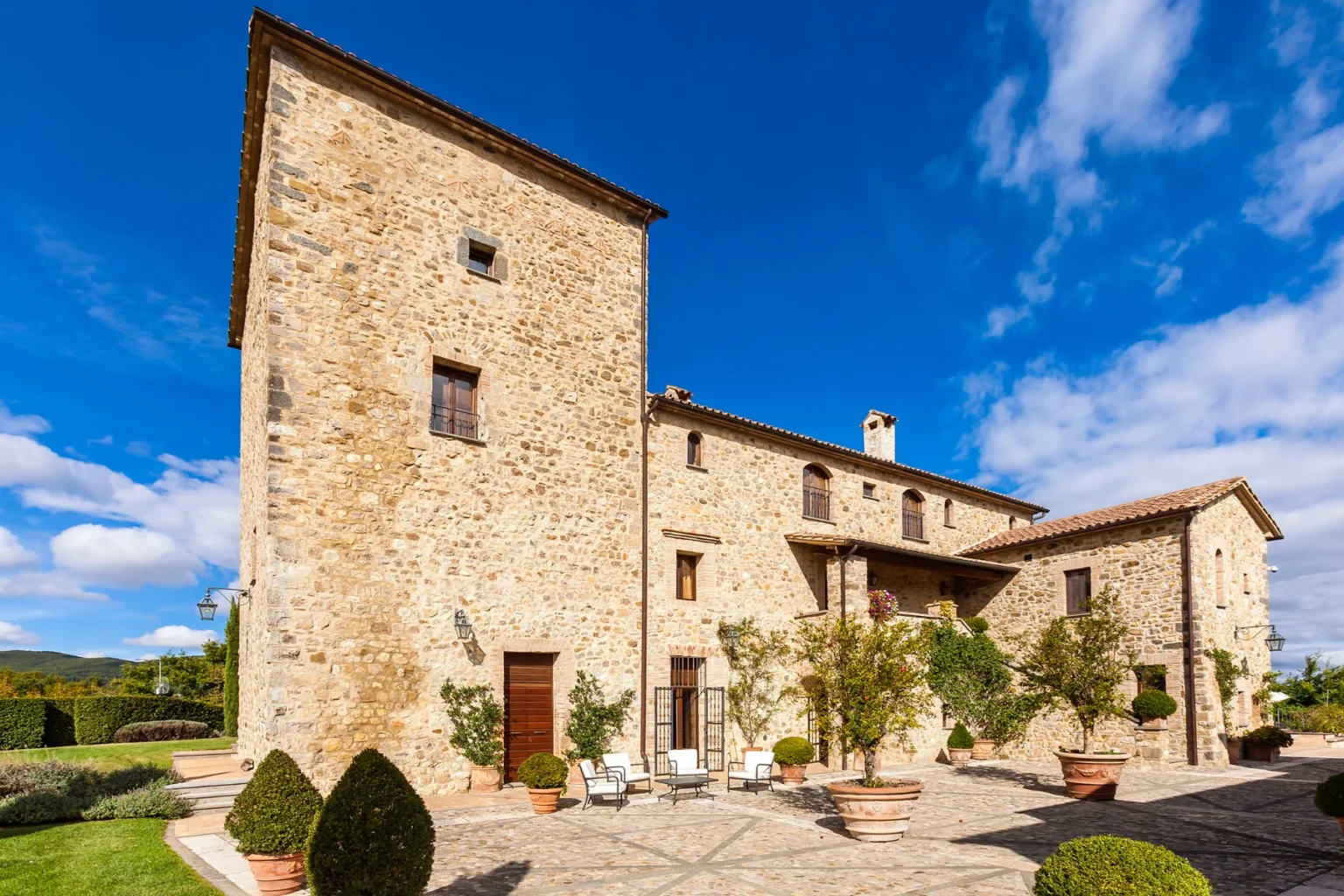 Bisenzio_Historic_Tower_Historic_Stone_Villa_Exterior.webp | Only on SopranoVillas