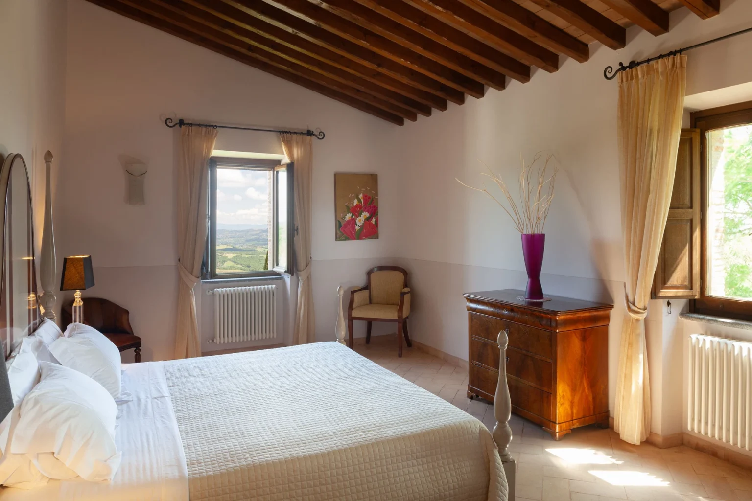 Bisenzio_Historic_Tower_Double_Bedroom_Panoramic_Views.webp | Only on SopranoVillas