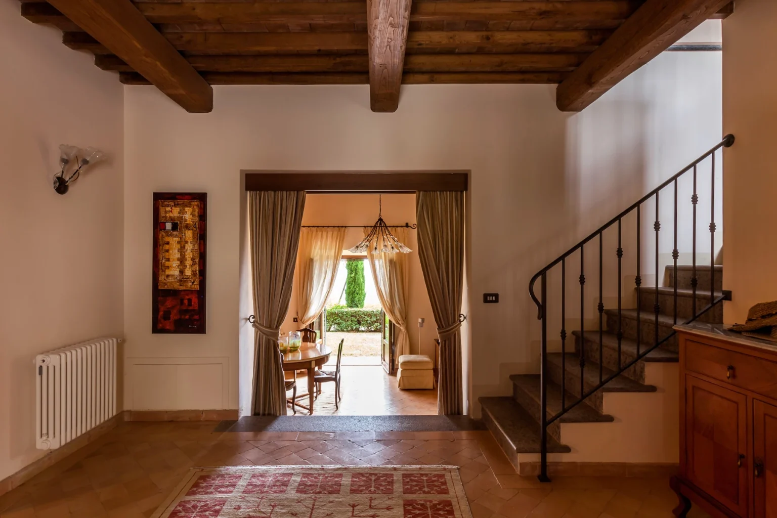Bisenzio_Historic_Tower_Entrance_Hall_Stone_Staircase.webp | Only on SopranoVillas
