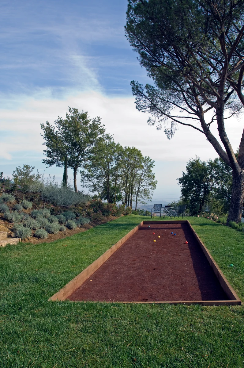Bisenzio_Historic_Tower_Bocce_Court_Landscaped_Gardens.webp | Only on SopranoVillas