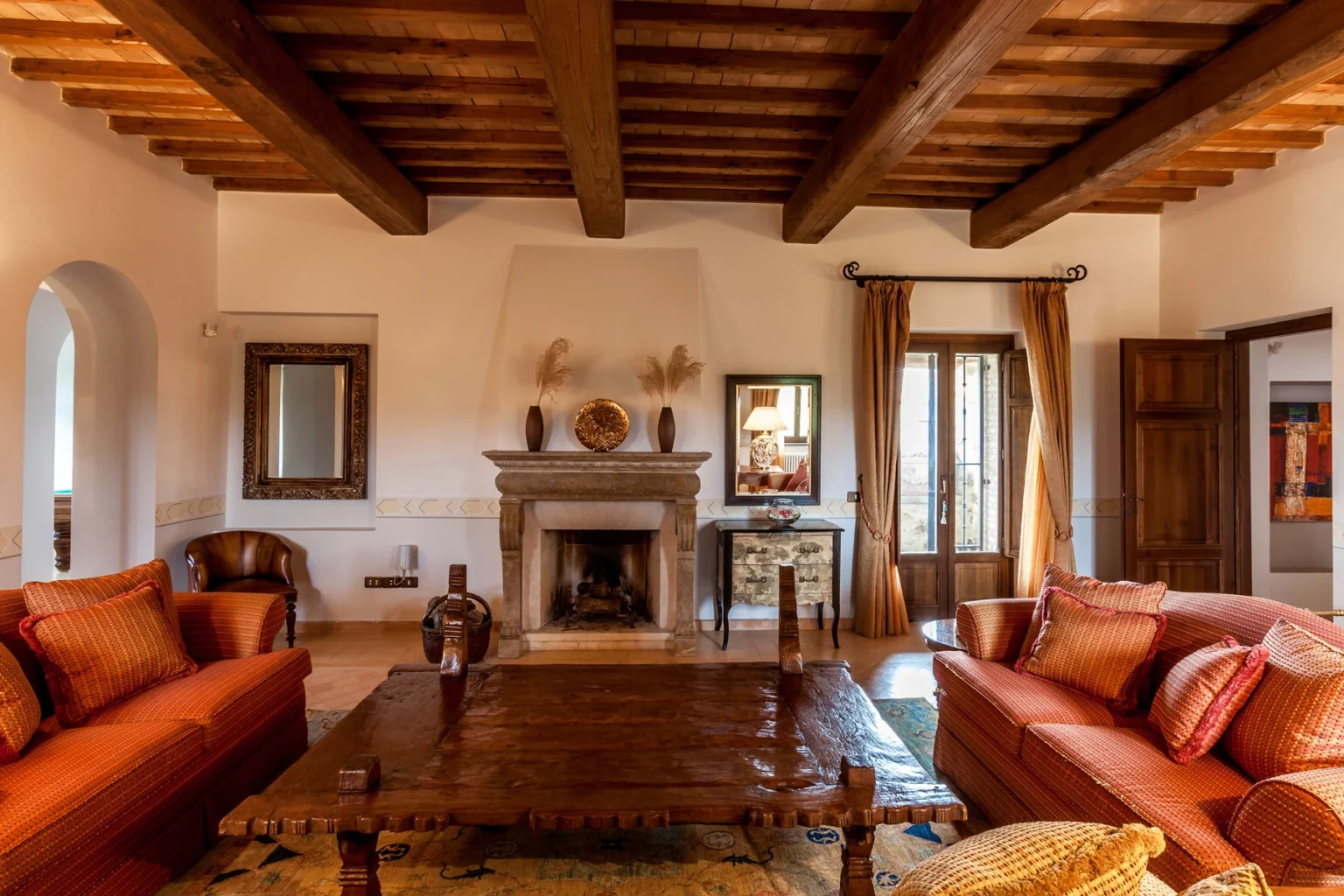 Bisenzio_Historic_Living_Room_fireplace.webp | Only on SopranoVillas