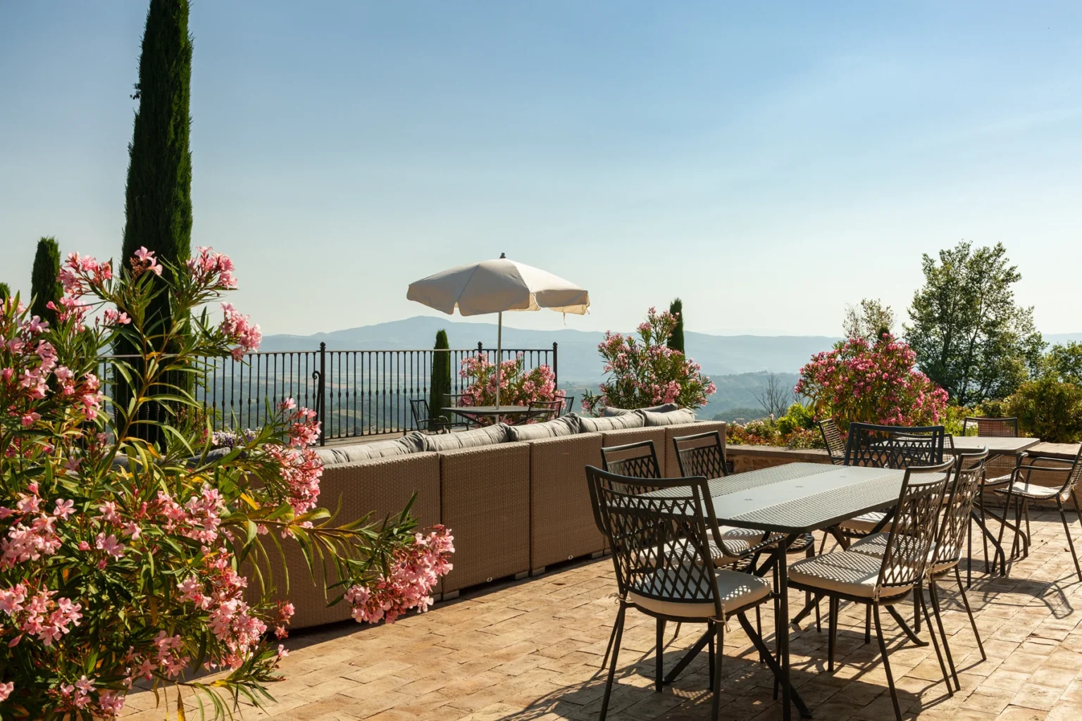 Bisenzio_Historic_Tower_Panoramic_Terrace_Outdoor_Dining.webp | Only on SopranoVillas