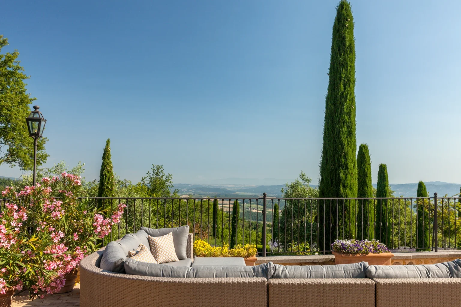 Bisenzio_Historic_Tower_Outdoor_Lounge_Countryside_Panorama.webp | Only on SopranoVillas